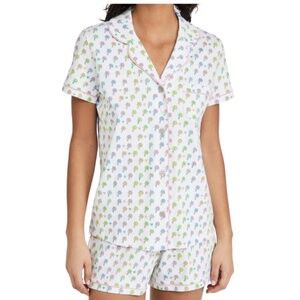 ROLLER RABBIT X Stoney Clover Lane Palm Dreams Polo Pajama top in white